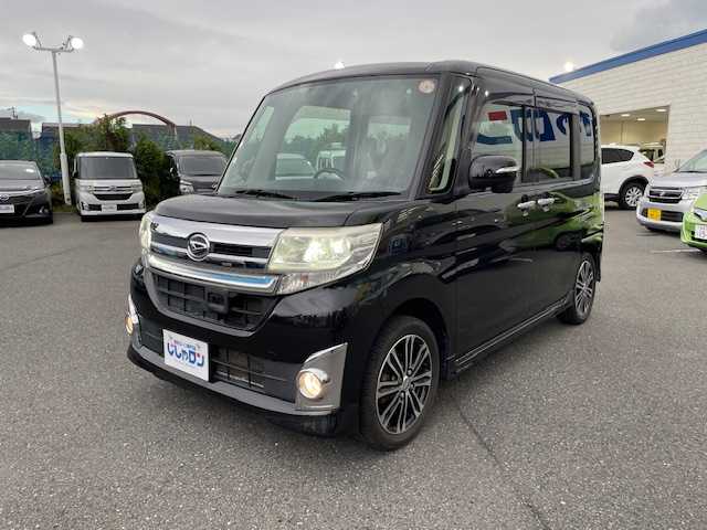 ダイハツ タント カスタム RS SA 東京都 2014(平26)年 5.2万km ブラックマイカメタリック (株)IDOMが運営する【じしゃロン昭島店】の自社ローン専用車両になりますこちらは現金またはオートローンご利用時の価格です。自社ローンご希望の方は別途その旨お申付け下さい/衝突軽減ブレーキ/ETC/スマートキー/プッシュスタート/両側パワースライドドア/Autoライト/LEDヘッドライト/革巻きステアリング/純正フロアマット/純正アルミホイール