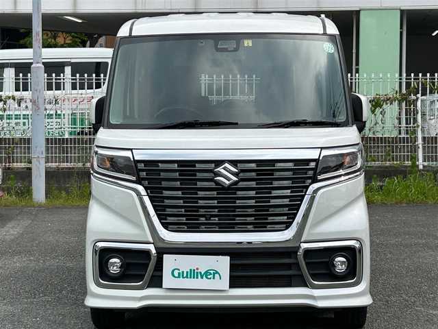 スズキ スペーシア カスタム HYBRID GS 熊本県 2019(平31)年 5.6万km ピュアホワイトP デュアルセンサーブレーキサポート/社外ナビ/全方位カメラ/ビルトインETC/純正14インチAW/片側パワースライドドア/右前席シートヒーター/LEDヘッドライト/オートライト/フォグライト/横滑り防止装置/ウィンカーミラー/純正フロアマット