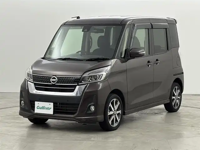日産 デイズ ルークス ハイウェイスター Gターボ 福岡県 2018(平30)年 4.5万km アッシュブラウンM 純正ナビ／フルセグＴＶ　/全方位カメラ　/クルーズコントロール　/コーナーセンサー/ＥＴＣ　/ドラレコ　/衝突軽減　/レーンキープ　/アイドリングストップ　/両側電動スライドドア　/純正１５インチアルミホイール　/ＬＥＤ