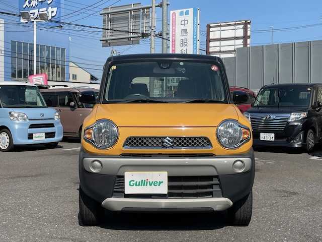 スズキ ハスラー G 埼玉県 2016(平28)年 3.7万km アクティブイエロー/ブラック2トーンルーフ 登録時走行距離37054km/ツートンルーフ /純正メモリナビゲーション/（CD/DVD/BT）/フルセグテレビ/純正15インチアルミホイール/レーダーブレーキサポート/前席シートヒーター/アイドリングストップ/ライトレベライザー/電動格納ミラー/ドアバイザー/プッシュスタート/スマートキー/新車保証書/取扱説明書
