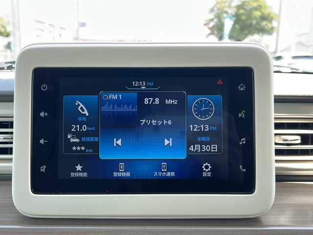 スズキ ラパン X 山口県 2023(令5)年 4.4万km フォーンベージュM 純正ディスプレイオーディオ/Bluetooth/プッシュスタート/アイドリングストップ/コーナーセンサー/シートヒーター/USB端子/ドアバイザー/純正フロアマット/レーンアシスト/横滑り防止装置/盗難防止装置/衝突被害軽減システム/純正アルミホイール