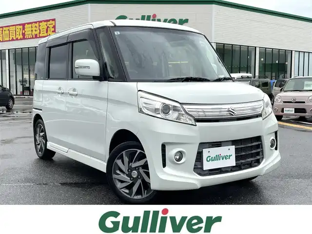 スズキ スペーシア カスタム TS 鳥取県 2013(平25)年 6.6万km パールホワイト ターボ車/ワンオーナー/社外ナビ／フルセグ／ＤＶＤ／ＣＤ／ＢＴ/バックカメラ・ＥＴＣ/両側パワースライド/アイドリングストップ/キセノンライト/フォグライト/純正アルミホイール/プッシュスタート/純正エアロパーツ/ウィンカーミラー/後席ロールサンシェード/フロアマット/ドアバイザー