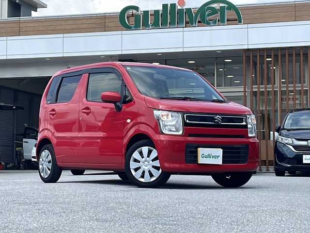 スズキ ワゴンＲ FA 沖縄県 2019(令1)年 7.3万km ピュアレッド 社外CDオーディオ/ドライブレコーダー/リモコンキー/サイドバイザー