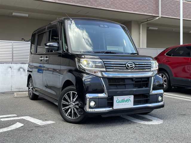 ダイハツ タント カスタムX トップED VS SAⅢ 大阪府 2019(令1)年 10.4万km ブラックマイカメタリック 純正エアロ/シートヒーター/両側パワースライドドア/運転席シートヒーター/ビルトインETC/LEDヘッドライト/プッシュスタート/フォグランプ/後席ロールサンシェード/ハーフレザーシート/アイドリングストップ/フルセグテレビ