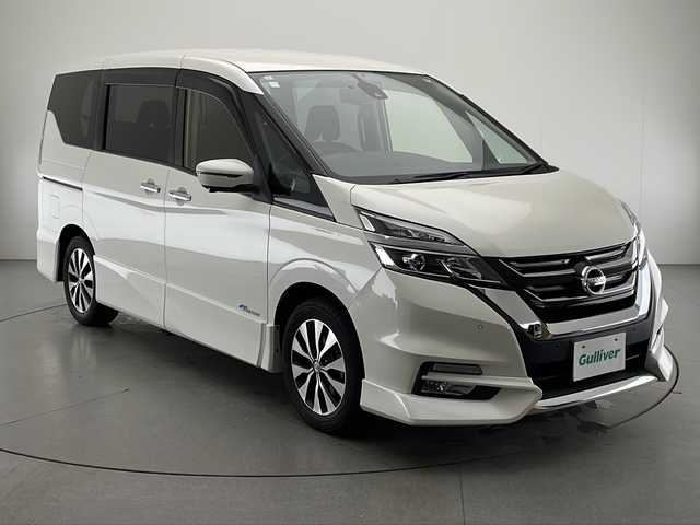 日産 セレナ ハイウェイスター Vセレクション 宮崎県 2018(平30)年 4.5万km ブリリアントホワイトパール プロパイロット/エマ―ジェンシーブレーキ/LDW（車線逸脱警報）/LDP（車線逸脱防止支援）/標識検知/クリアランスソナー/オートマチックハイビーム/ふらつき警報/インテリジェントルームミラー/インテリジェントパーキングアシスト/純正9インチSDナビ/フルセグTV/CD/DVD/Bluetooth/Blu-ray/アラウンドビューモニター/純正後席フリップダウンモニター/両側パワースライドドア/ハンズフリーオートスライドドア/LEDヘッドライト/ビルトインETC/純正16インチAW/アイドリングストップ/純正ナビ一体型ドライブレコーダー/スマートキー×2/保証書/取扱説明書/ナビ取扱説明書