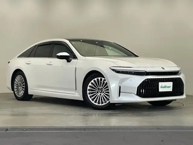 トヨタ クラウン Z 栃木県 2024(令6)年 0.4万km プレシャスホワイトパール 純正ナビ/(フルセグTV・Bluetooth・USB・HDMI)/ガラスルーフ/全方位カメラ/トヨタセーフティセンス/ ・衝突軽減システム/ ・レーンキープアシスト/ ・オートクルーズコントロール/ ・オートハイビーム/前後コーナーセンサー/ブラインドスポットモニター/ヘッドアップディスプレイ/本革シート/ステアリングヒーター/全席シートヒーター・シートクーラー/前席パワーシート(メモリ機能)/電動リアゲート/置くだけ充電/前後ドライブレコーダー/パドルシフト/純正アルミホイール/純正フロアマット/パーキングアシスト/ドアバイザー