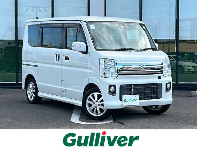 スズキ エブリィ ワゴン 岐阜県 2018(平30)年 0.7万km パールホワイト 登録時走行距離6364km/社外ＳＤナビ/フルセグＴＶ/バックカメラ/両側パワースライドドア/電動オートステップ/ターボ/ドライブレコーダー/純正フロアマット/純正アルミホイール/プッシュスタート/スマートキー/スペアキー/USB/Blue tooth/オートエアコン/ABS/横滑り防止装置/盗難防止装置/オートライト/キセノンヘッドライト/エアバッグ/衝突被害軽減システム