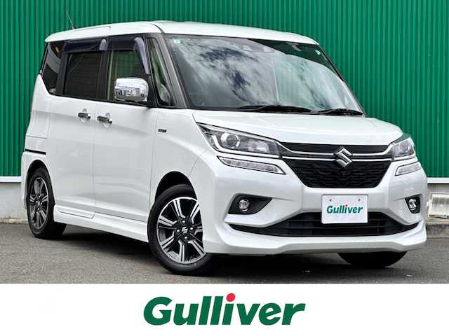 スズキ ソリオ バンディット HV MV 宮城県 2019(令1)年 7.8万km ピュアホワイトP 全方位モニター用カメラパッケージ装着車/後席右側ワンアクションパワースライドドア/＝＝＝/スズキセーフティサポート/衝突被害軽減ブレーキ/車線逸脱警報/誤発進抑制機能/アダプティブクルーズコントロール/全方位カメラ/社外8インチナビ/Bluetooth/フルセグ/CD/DVD/MSV/AM/FM/TVキャンセラー/社外リモコンエンジンスターター/ビルトインETC/革調シートカバー/本革巻きステアリング/ステアリングスイッチ/フロアマット/サイドバイザー/スマートキー/スペアキー/プッシュエンジンスタート/LEDヘッドランプ/フォグランプ/電動格納ドアミラー/ドアミラーウインカー