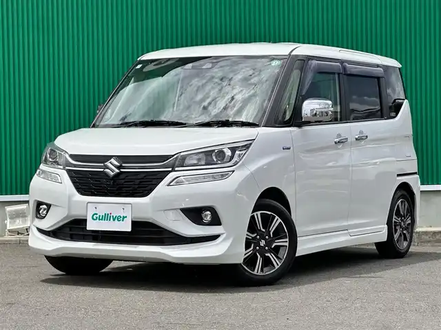 スズキ ソリオ バンディット HV MV 宮城県 2019(令1)年 7.8万km ピュアホワイトP 全方位モニター用カメラパッケージ装着車/後席右側ワンアクションパワースライドドア/＝＝＝/スズキセーフティサポート/衝突被害軽減ブレーキ/車線逸脱警報/誤発進抑制機能/アダプティブクルーズコントロール/全方位カメラ/社外8インチナビ/Bluetooth/フルセグ/CD/DVD/MSV/AM/FM/TVキャンセラー/社外リモコンエンジンスターター/ビルトインETC/革調シートカバー/本革巻きステアリング/ステアリングスイッチ/フロアマット/サイドバイザー/スマートキー/スペアキー/プッシュエンジンスタート/LEDヘッドランプ/フォグランプ/電動格納ドアミラー/ドアミラーウインカー