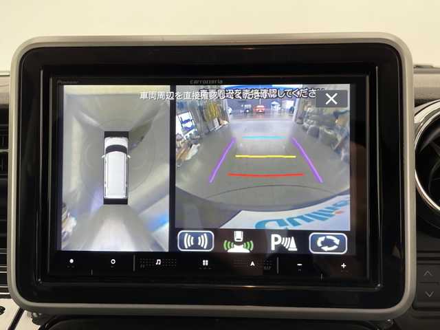 スズキ スペーシア カスタム HYBRID XS ターボ 長野県 2018(平30)年 5.9万km ブレイブカーキP 4WD/社外ナビ/（フルセグ/Bluetooth/CD/DVD)/全方位モニター/衝突軽減ブレーキ/車線逸脱防止機能/クルーズコントロール/コーナーセンサー/ETC/全方位ドライブレコーダー/ハーフレザシート/前席シートヒーター/両側電動スライドドア/LEDヘッドライト/ステアリングスイッチ/ドアバイザー/パドルシフト/ヘッドアップディスプレイ/後席ドリンクホルダー/後席サンシェード/保証書/スマートキー/スペアキー