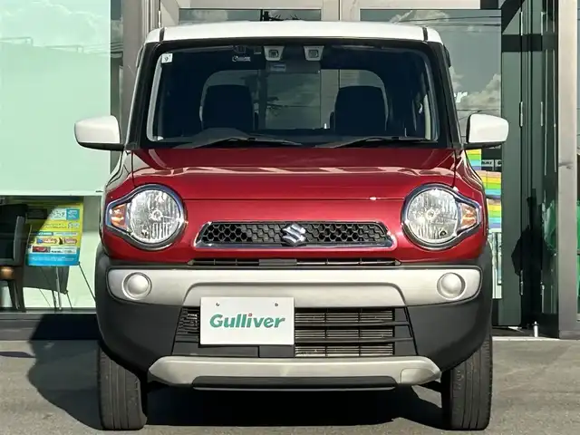 スズキ ハスラー G 愛媛県 2019(令1)年 4.4万km フェニックスレッドパール/ホワイト2トーンルーフ 社外ナビ(TV/DVD/Bluetooth)/ETC/前席シートヒーター/ドライブレコーダー/横滑り防止装置/レーンキープアシスト/ハロゲンヘッドライト/衝突軽減システム