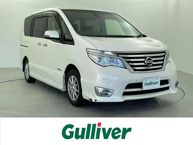 日産 セレナ HWS S HV Vセレ +SeftyⅡ 福井県 2016(平28)年 8万km ブリリアントホワイトパール 純正ナビ/【AM/FM/CD/DVD/Bluetooth/フルセグTV】/アラウンドビューモニター/ETC/両側電動スライドドア/衝突軽減ブレーキ/レーンキープアシスト/アイドリングストップ/オートライト/プッシュスタート/スマートキー