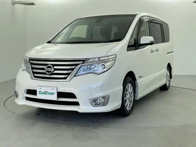 日産 セレナ HWS S HV Vセレ +SeftyⅡ 福井県 2016(平28)年 8万km ブリリアントホワイトパール 純正ナビ/【AM/FM/CD/DVD/Bluetooth/フルセグTV】/アラウンドビューモニター/ETC/両側電動スライドドア/衝突軽減ブレーキ/レーンキープアシスト/アイドリングストップ/オートライト/プッシュスタート/スマートキー