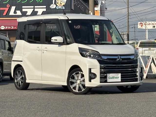 三菱 ｅＫスペース カスタムT セーフティパッケージ 愛知県 2017(平29)年 8.9万km シルキーホワイト /禁煙//純正15AW//ナビ/CD/DVD/BT/MSV/USB/フルセグ//全方位モニター//前後ドライブレコーダー//ETC//両側パワースライドドア//リアサーキュレーター//衝突軽減ブレーキ//クルーズコントロール//アイドリングストップ//横滑り防止装置//盗難防止装置//LEDオートライト//オートハイビーム//フォグランプ//オートリトラウィンカーミラー//防眩ミラー//革巻きステアリング//ステアリングスイッチ//バニティミラー//純正フロアマット//純正ドアバイザー//スペアスマートキー//新車時保証書//取扱説明書//スタッドレス付AW積込