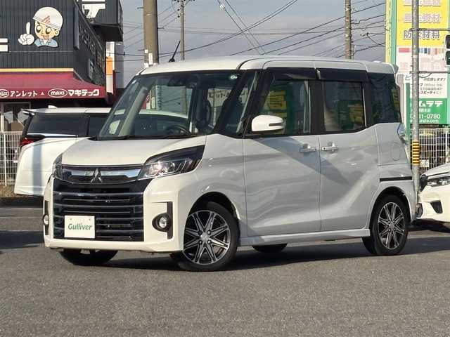 三菱 ｅＫスペース カスタムT セーフティパッケージ 愛知県 2017(平29)年 8.9万km シルキーホワイト /禁煙//純正15AW//ナビ/CD/DVD/BT/MSV/USB/フルセグ//全方位モニター//前後ドライブレコーダー//ETC//両側パワースライドドア//リアサーキュレーター//衝突軽減ブレーキ//クルーズコントロール//アイドリングストップ//横滑り防止装置//盗難防止装置//LEDオートライト//オートハイビーム//フォグランプ//オートリトラウィンカーミラー//防眩ミラー//革巻きステアリング//ステアリングスイッチ//バニティミラー//純正フロアマット//純正ドアバイザー//スペアスマートキー//新車時保証書//取扱説明書//スタッドレス付AW積込