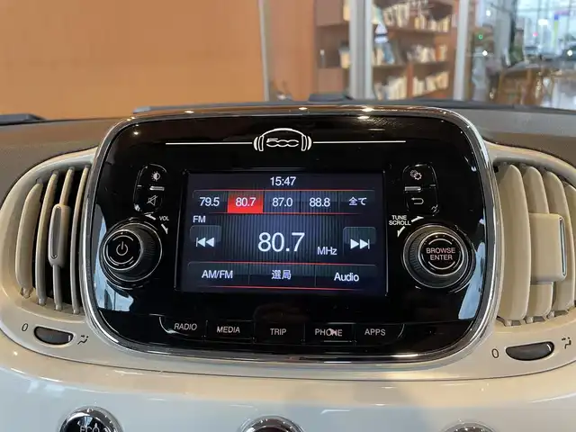 フィアット ５００ ツインエア ポップ 高知県 2017(平29)年 3.2万km ビアンコ・ガーラ ディスプレイオーディオ/BT/AM/FM/ドラレコ/ETC/アイドリングストップ