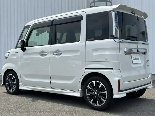 スズキ スペーシア カスタム HYBRID XS ターボ 愛媛県 2018(平30)年 7.3万km パール 全方位モニター/バックカメラ/社外ナビ/Bluetooth/フルセグTV/ヘッドアップディスプレイ/ドライブレコーダー/クルーズコントロール/コーナーセンサー/パーキングアシスト/アイドリングストップ/LEDオートライト/純正15AW/レーンキープアシスト/横滑り防止機能/衝突被害軽減システム/ハーフレザーシート/運転席シートヒーター/両側パワースライドドア/純正フロアマット/USB入力端子/ETC/ベンチシート/エンジンスタートボタン