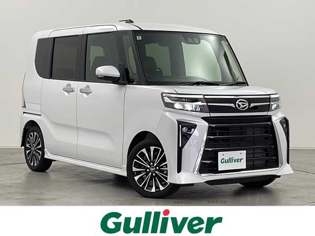 ダイハツ タント カスタム RS 群馬県 2024(令6)年 0.2万km シャイニングホワイトパール 純正９型ディスプレイオーディオ　全周囲カメラ　衝突被害軽減ブレーキ　両側電動スライドドア　ウェルカムオープン機能　ハーフレザーシート　シートヒーター　純正ラバーマット　アイドリングストップ　禁煙車