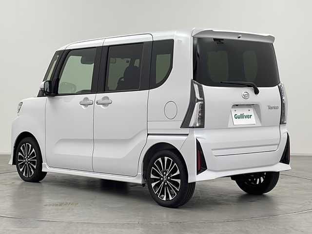 ダイハツ タント カスタム RS 群馬県 2024(令6)年 0.2万km シャイニングホワイトパール 純正９型ディスプレイオーディオ　全周囲カメラ　衝突被害軽減ブレーキ　両側電動スライドドア　ウェルカムオープン機能　ハーフレザーシート　シートヒーター　純正ラバーマット　アイドリングストップ　禁煙車