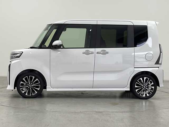 ダイハツ タント カスタム RS 群馬県 2024(令6)年 0.2万km シャイニングホワイトパール 純正９型ディスプレイオーディオ　全周囲カメラ　衝突被害軽減ブレーキ　両側電動スライドドア　ウェルカムオープン機能　ハーフレザーシート　シートヒーター　純正ラバーマット　アイドリングストップ　禁煙車