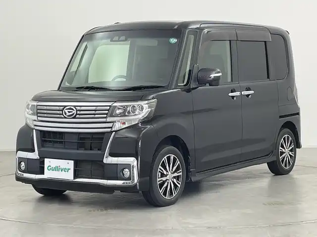 ダイハツ タント カスタム X トップED SA Ⅲ 群馬県 2017(平29)年 3.2万km ブラックマイカメタリック ナビ　バックカメラ　シートヒーター　ＥＴＣ　電動スライドドア　衝突被害軽減ブレーキ　レーンアシスト　ＬＥＤヘッドライト　オートハイビーム　フォグランプ　スマートキー　純正アルミホイール　禁煙車
