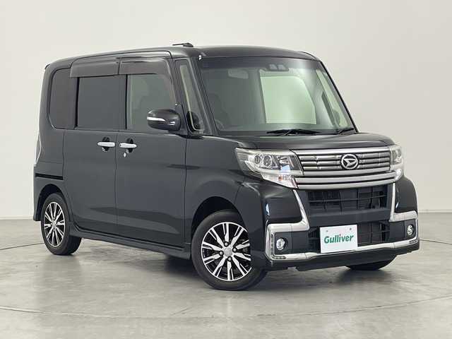 ダイハツ タント カスタム X トップED SA Ⅲ 群馬県 2017(平29)年 3.2万km ブラックマイカメタリック ナビ　バックカメラ　シートヒーター　ＥＴＣ　電動スライドドア　衝突被害軽減ブレーキ　レーンアシスト　ＬＥＤヘッドライト　オートハイビーム　フォグランプ　スマートキー　純正アルミホイール　禁煙車