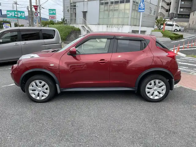 日産 ジューク 15RX タイプV 福岡県 2014(平26)年 10.1万km ラディアントレッド (株)IDOMが運営する【じしゃロン八幡西店】の自社ローン専用車両になります。こちらは現金またはオートローンご利用時の価格です。自社ローンご希望の方は別途その旨お申付け下さい/SDナビ/【Bluetooth・CD・DVD・TV】/ETC/純正フロアマット/純正アルミホイール/アイドリングストップ/バックカメラ/オートライト/フロントフォグランプ