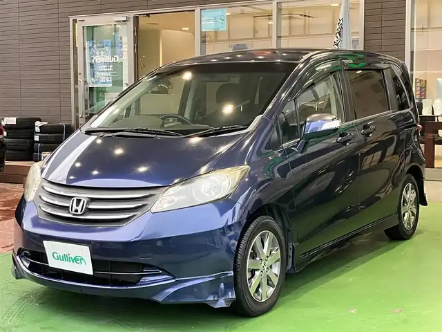 ホンダ フリード Gエアロ ジャストセレクション 神奈川県 2010(平22)年 3.9万km プレミアムナイトブルーパール ワンオーナー/新車保証書/取扱説明書/HDDインターナビ・ワンセグTV/CD・HDDSound Container/バックカメラ/パワースライドドア/HIDライト