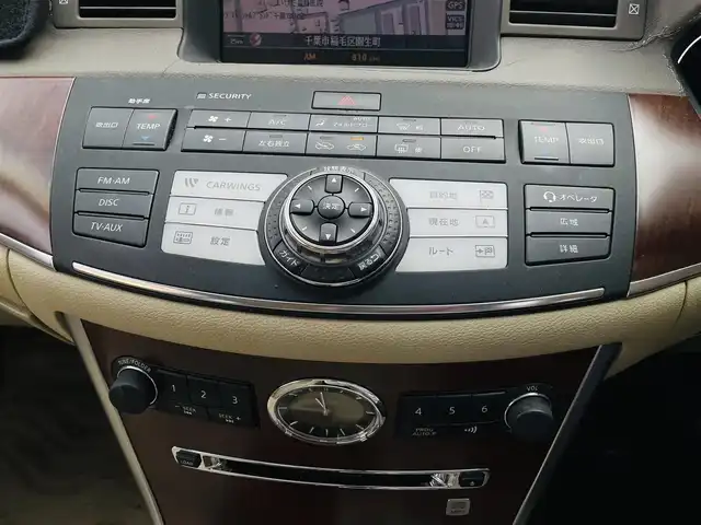 日産 フーガ 350XV 千葉県 2005(平17)年 5.4万km ブリリアントシルバー ワンオーナー/純正ナビ【DVD、CD、AM、FM】/バックカメラ/ウッド調ハンドル・パネル/前席パワーシート（D席メモリー付）/ビルトインETC/ステアリングスイッチ/オートライト/フォグ/デュアルAC/MT付AT/純正フロアマット/純正17インチアルミホイール/ドアバイザー/保証書/取説/スペアキー