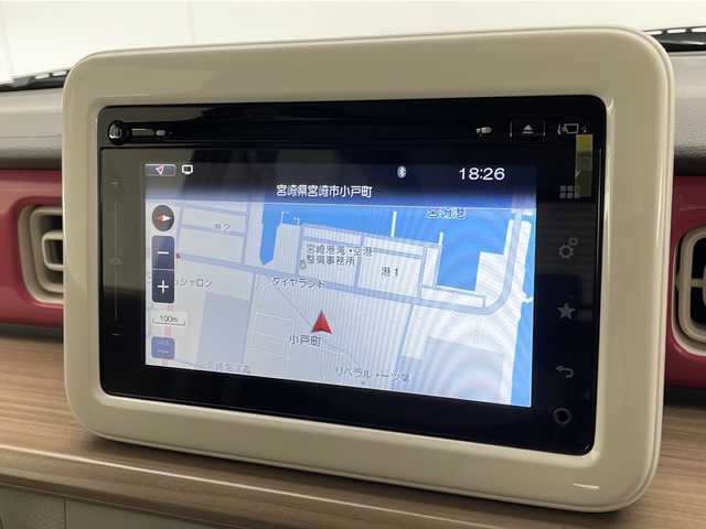 スズキ ラパン X 宮崎県 2016(平28)年 3.6万km カシスピンクパールメタリック 禁煙車/衝突被害軽減ブレーキ/純正ナビTV/（CD/AUX/Bluetooth/USB/FMAM/フルセグTV)/純正LEDオートライト/純正14インチアルミ/純正セキュリティアラーム/純正フロアマット/全方位モニター/エネチャージ/シートヒーター/リアプライバシーガラス/オートエアコン/電動格納ミラー/ウインカードアミラー/スマートキー/プッシュエンジンスタート/スペアキー/新車時保証書/取扱い説明書