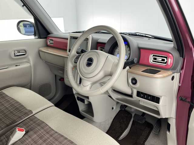スズキ ラパン X 宮崎県 2016(平28)年 3.6万km カシスピンクパールメタリック 禁煙車/衝突被害軽減ブレーキ/純正ナビTV/（CD/AUX/Bluetooth/USB/FMAM/フルセグTV)/純正LEDオートライト/純正14インチアルミ/純正セキュリティアラーム/純正フロアマット/全方位モニター/エネチャージ/シートヒーター/リアプライバシーガラス/オートエアコン/電動格納ミラー/ウインカードアミラー/スマートキー/プッシュエンジンスタート/スペアキー/新車時保証書/取扱い説明書