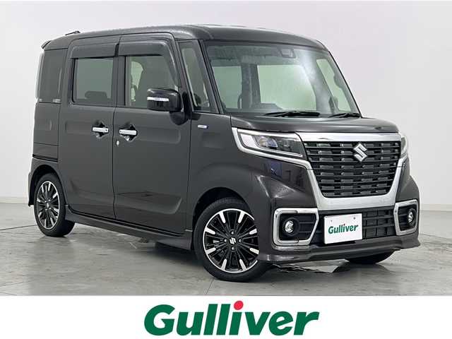 スズキ スペーシア カスタム HYBRID XS 宮城県 2019(令1)年 1.9万km アーバンブラウンパールメタリック ワンオーナー　/両側パワースライドドア　/ハーフレザーシート/スズキセーフティサポート/・衝突被害軽減ブレーキ/・車線維持支援機能　/・コーナーセンサー/社外７インチナビ/・CD・DVD・USB・SD・BT　/D席シートヒーター/LEDヘッドライト/LEDフォグライト/革巻きステアリング　/ステアリングスイッチ　/純正フロアマット　/純正１５インチアルミホイール/純正ドアバイザー/アイドリングストップ/横滑り防止装置/プッシュスタート/スマートキー/ロールサンシェード