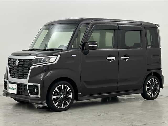 スズキ スペーシア カスタム HYBRID XS 宮城県 2019(令1)年 1.9万km アーバンブラウンパールメタリック ワンオーナー　/両側パワースライドドア　/ハーフレザーシート/スズキセーフティサポート/・衝突被害軽減ブレーキ/・車線維持支援機能　/・コーナーセンサー/社外７インチナビ/・CD・DVD・USB・SD・BT　/D席シートヒーター/LEDヘッドライト/LEDフォグライト/革巻きステアリング　/ステアリングスイッチ　/純正フロアマット　/純正１５インチアルミホイール/純正ドアバイザー/アイドリングストップ/横滑り防止装置/プッシュスタート/スマートキー/ロールサンシェード