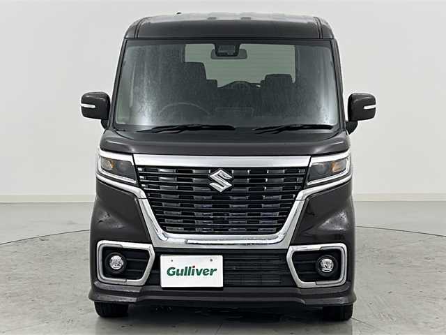 スズキ スペーシア カスタム HYBRID XS 宮城県 2019(令1)年 1.9万km アーバンブラウンパールメタリック ワンオーナー　/両側パワースライドドア　/ハーフレザーシート/スズキセーフティサポート/・衝突被害軽減ブレーキ/・車線維持支援機能　/・コーナーセンサー/社外７インチナビ/・CD・DVD・USB・SD・BT　/D席シートヒーター/LEDヘッドライト/LEDフォグライト/革巻きステアリング　/ステアリングスイッチ　/純正フロアマット　/純正１５インチアルミホイール/純正ドアバイザー/アイドリングストップ/横滑り防止装置/プッシュスタート/スマートキー/ロールサンシェード