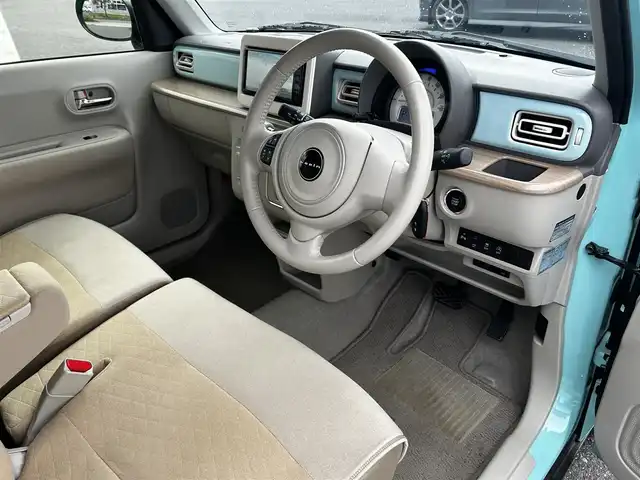 スズキ ラパン X 福島県 2021(令3)年 3.6万km フレンチミントパールメタリック 純正ナビゲーション/型番：KXM-E504W/【CD/DVD/SD/USB/BT/TV】/ビルトインETC/前席シートヒーター/デュアルセンサーブレーキサポート/車線逸脱警報/アイドリングストップ/ステアリングリモコン/純正フロアマット/純正ドアバイザー
