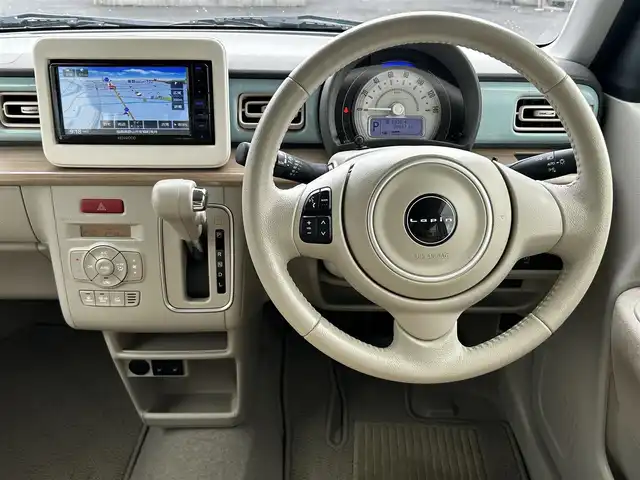 スズキ ラパン X 福島県 2021(令3)年 3.6万km フレンチミントパールメタリック 純正ナビゲーション/型番：KXM-E504W/【CD/DVD/SD/USB/BT/TV】/ビルトインETC/前席シートヒーター/デュアルセンサーブレーキサポート/車線逸脱警報/アイドリングストップ/ステアリングリモコン/純正フロアマット/純正ドアバイザー
