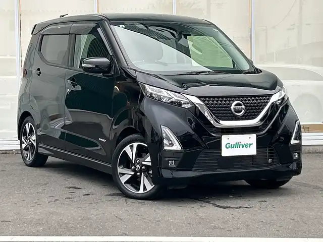 日産 デイズ HWS G ターボ プロパイロットED 神奈川県 2022(令4)年 2.2万km ブラック 純正ＳＤナビ（MJ121D-W）/Bluetooth/CD/iPod/AUX/USB/ワンセグ/プロパイロットシステム/全周囲カメラ/追従式クルーズコントロール/デジタルインナーミラー/ＬＥＤヘッドライト/純正アルミホイール/純正フロアマット/ＥＴＣ/電動格納ミラー/ドアバイザー/横滑り防止装置/衝突被害軽減システム/カーテンエアバック