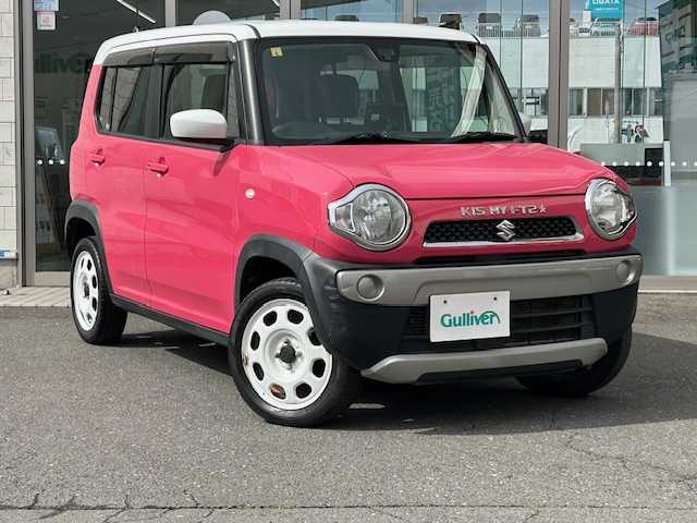 スズキ ハスラー G 青森県 2014(平26)年 4.5万km キャンディピンクメタリック/ホワイト2トーンルーフ ワンオーナー/ＫＥＮＷＯＯＤオーディオ（CD再生）/社外ＸＭナビ(XM-780F)/ワンセグTV/冬タイヤ・ホイールセット4本積載（165/70/R14)/横滑り防止装置/プリクラッシュセーフティ/シートヒーター/純正フロアマット/ドアバイザー