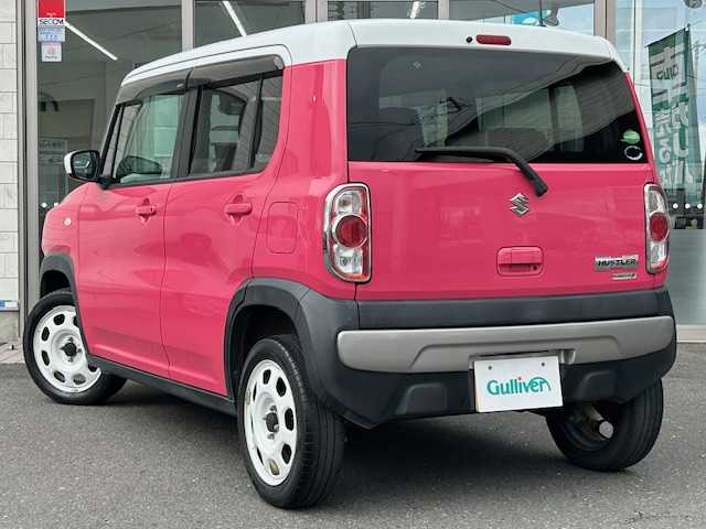 スズキ ハスラー G 青森県 2014(平26)年 4.5万km キャンディピンクメタリック/ホワイト2トーンルーフ ワンオーナー/ＫＥＮＷＯＯＤオーディオ（CD再生）/社外ＸＭナビ(XM-780F)/ワンセグTV/冬タイヤ・ホイールセット4本積載（165/70/R14)/横滑り防止装置/プリクラッシュセーフティ/シートヒーター/純正フロアマット/ドアバイザー