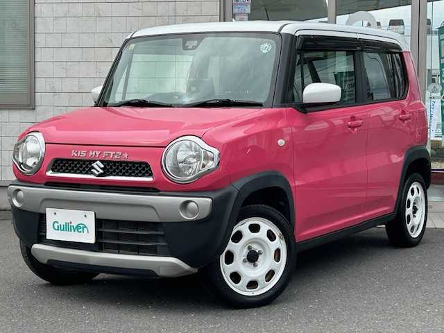 スズキ ハスラー G 青森県 2014(平26)年 4.5万km キャンディピンクメタリック/ホワイト2トーンルーフ ワンオーナー/ＫＥＮＷＯＯＤオーディオ（CD再生）/社外ＸＭナビ(XM-780F)/ワンセグTV/冬タイヤ・ホイールセット4本積載（165/70/R14)/横滑り防止装置/プリクラッシュセーフティ/シートヒーター/純正フロアマット/ドアバイザー