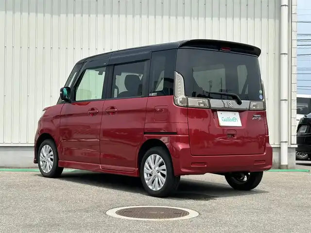 スズキ スペーシア カスタム Z 富山県 2017(平29)年 6.1万km フェニックスレッドパール/ブルーイッシュブラックパール 純正ナビ/フルセグTV/バックカメラ/左サイドカメラ/全方位カメラ/純正14インチAW/シートヒーター（D席）/ドライブレコーダー/Bluetooth/USB端子/ETC/アイドリングストップ/ウィンカーミラー/LEDフォグランプ/スマートキー/プッシュスタート/両側パワースライドドア/スペアキー/サイドシルスポイラー/リアエアロバンパー/ステアリングスイッチ/ドアバイザー/フロントエアロバンパー/サイドシルスポイラー/リアスポイラー/リアエアロバンパー/ボックス付アームレスト