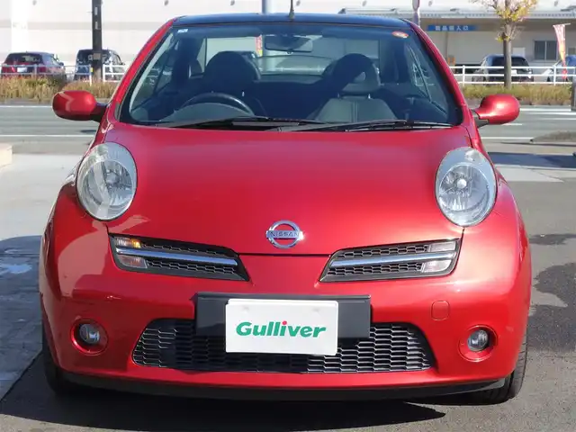 日産 マイクラ Ｃ＋Ｃ 静岡県 2007(平19)年 10.5万km ワインＭ マーチマイクラコンバーチブル/電動オープン/スタイリッシュガラスルーフ/自店管理ユーザー買取車両/車検令和9年5月まで/禁煙車/HIDヘッドライト/純正CDチューナー/ETC/革巻きステアリング/フロントフォグランプ/社外16インチアルミ/イモビライザー/保証書