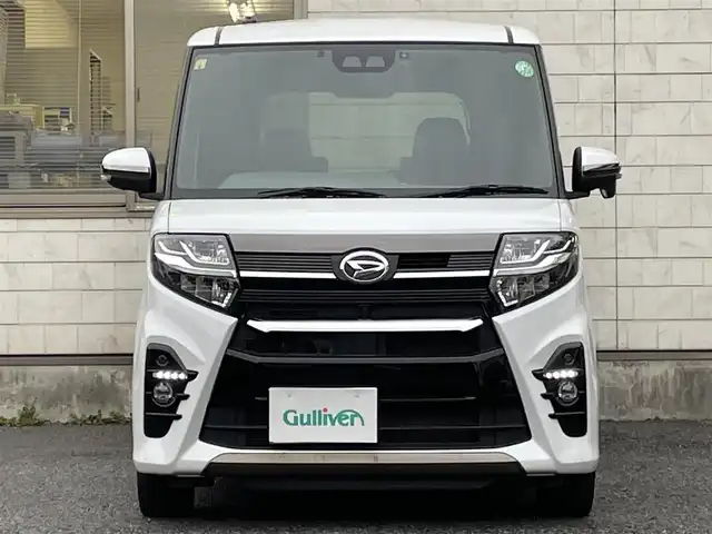 ダイハツ タント カスタム RS 福岡県 2020(令2)年 7.7万km シャイニングホワイトパール ワンオーナー/黒ハーフレザーシート/純正SDナビ【NSZN-Y700DS】/(AM/FM/CD/DVD/Bluetooth/フルセグTV)/パノラミックビューモニター/ビルトインETC/両側パワースライドドア/ナビ連動型純正前後ドライブレコーダー【DRN-H70N】/ミラー型GPSレーダー探知機CELLSTAR【AR-G20M】/コーナーセンサー/オートライト/ロングスライドスイッチ/スマートアシスト/盗難防止装置/横滑り防止機能/D/N席シートヒーター/USBジャック/純正１５インチアルミホイール/純正フロアマット/電格ウィンカーミラー/アイドリングストップ/フロントフォグランプ/ステアリングスイッチ/ドアバイザー/保証書/取扱説明書/ナビ取扱説明書/スペアキー×１