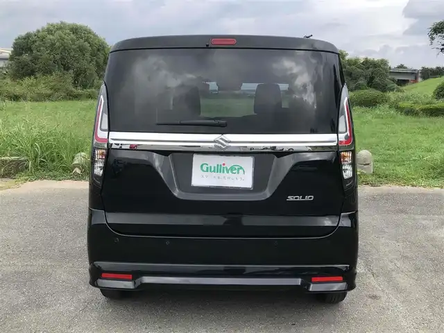スズキ ソリオ G 福岡県 2023(令5)年 5.6万km スーパーブラックパール デュアルカメラブレーキサポート/純正8インチメモリナビ【SKW-S807】/　フルセグTV/CD/DVD/Bluetooth/プッシュスタート/片側パワースライドドア/フロアマット/保証書