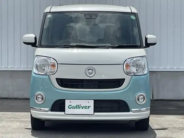 ダイハツ ムーヴ キャンバス X メイクアップ リミテッド SAⅢ 愛媛県 2019(平31)年 2.8万km パールホワイトⅢ/ファインミントメタリック 2トーン 純正ナビ/フルセグTV/BT/AM/FM/CD/DVD/全周囲カメラ/両側パワースライドドア/ドラレコ/衝突被害軽減装置/横滑り防止装置/ETC/アイドリングストップ/盗難防止装置/電格ミラー/シガーソケット/純正ドアバイザー/ISOFIX/フォグランプ/スペアキー1本/純正ホイールキャップ/現状サマー(鉄)(155/65/R14)/DUNLOP ENASAVE