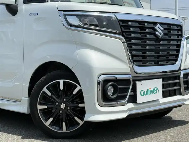 スズキ スペーシア カスタム HYBRID XS ターボ 佐賀県 2019(令1)年 4.7万km ピュアホワイトP SUZUKI Safety Support/デュアルセンサーブレーキサポート/パーキングソナー/先行車発進お知らせ/車線逸脱警報機能/クルーズコントロール/社外8型ナビゲーション【AVIC-RL710】/AM FM CD DVD フルセグ/Bluetooth HDMI USB/バックカメラ/前後ドライブレコーダー/両側パワースライドドア/革巻きステアリング/ステアリングリモコン/ハーフレザーシート/シートヒーター/後席サーキュレーター/後席サンシェード/純正フロアマット/純正15インチアルミホイール/プッシュスタート/スマートキー/スペアキー１本/ドアバイザー