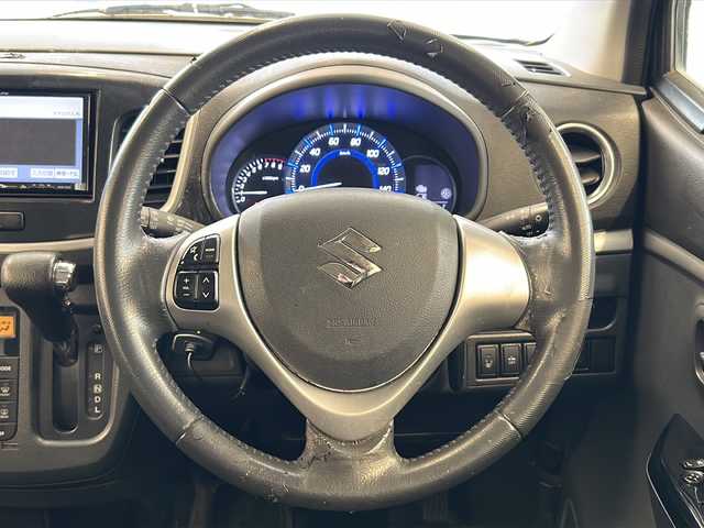 スズキ ワゴンＲ スティングレー X 岐阜県 2015(平27)年 12.8万km ブルーイッシュブラックパール3 ４ＷＤ/社外ナビゲーション/Bluetooth/フルセグ/レーダーブレーキサポート/シートヒーター/ETC/ＨＩＤヘッドライト/ヘッドライトレベライザー/純正アルミホイール/プッシュスタート/スマートキー/フロアマット