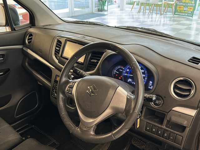 スズキ ワゴンＲ スティングレー X 岐阜県 2015(平27)年 12.8万km ブルーイッシュブラックパール3 ４ＷＤ/社外ナビゲーション/Bluetooth/フルセグ/レーダーブレーキサポート/シートヒーター/ETC/ＨＩＤヘッドライト/ヘッドライトレベライザー/純正アルミホイール/プッシュスタート/スマートキー/フロアマット