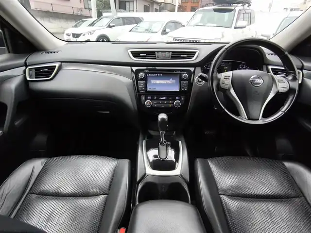 日産 エクストレイル ハイブリッド 20X エマージェンシーブレーキ 熊本県 2015(平27)年 12.8万km ダイヤモンドブラック ワンオーナー/ルーフレール/純正ナビ/【フルセグTV/CD/DVD/Bluetooth】/全方位カメラ/バックカメラ/クルーズコントロール/衝突軽減装置/コーナーセンサー/ダウンヒルアシストコントロール/カプロンシート/前席シートヒーター/純正17インチAW/ビルトインETC/オートLEDヘッドライト/ウィンカーミラー/プッシュスタート/ステアリングスイッチ/純正フロアマット/純正ドアバイザー/横滑り防止/盗難防止装置/保証書