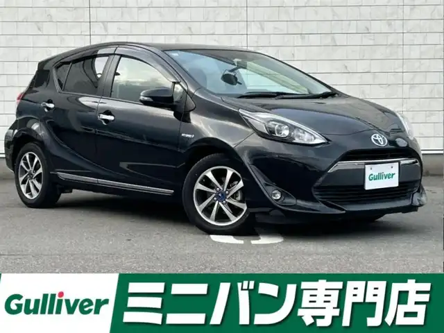 トヨタ アクア S 福岡県 2017(平29)年 3.3万km ブラックマイカ 社外7型ナビ(フルセグTV/CD/DVD/BT)バックカメラETC前後ドラレコシートヒーター純正フロアマット社外15インチアルミホイール